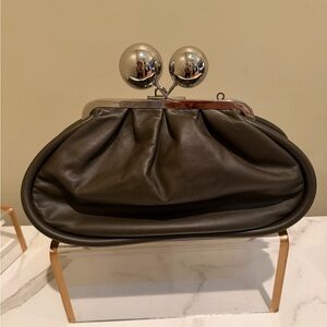 Medium Sheepskin Pasticcino Bag. Dark Green